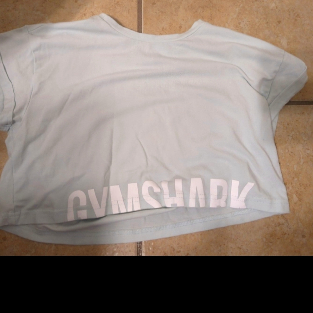 Gymshark light blue fraction cropped tee